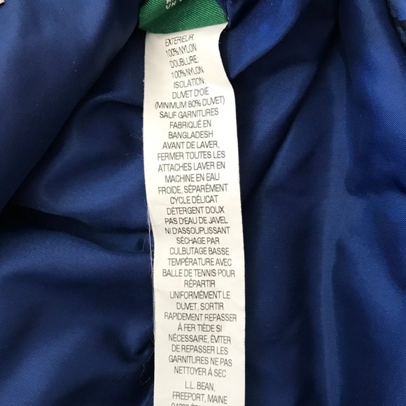 LL Bean Down Insulated Blue Plaid Puffer Vest Youth Kids LG 14-16 Jacket - Picture 7 of 7